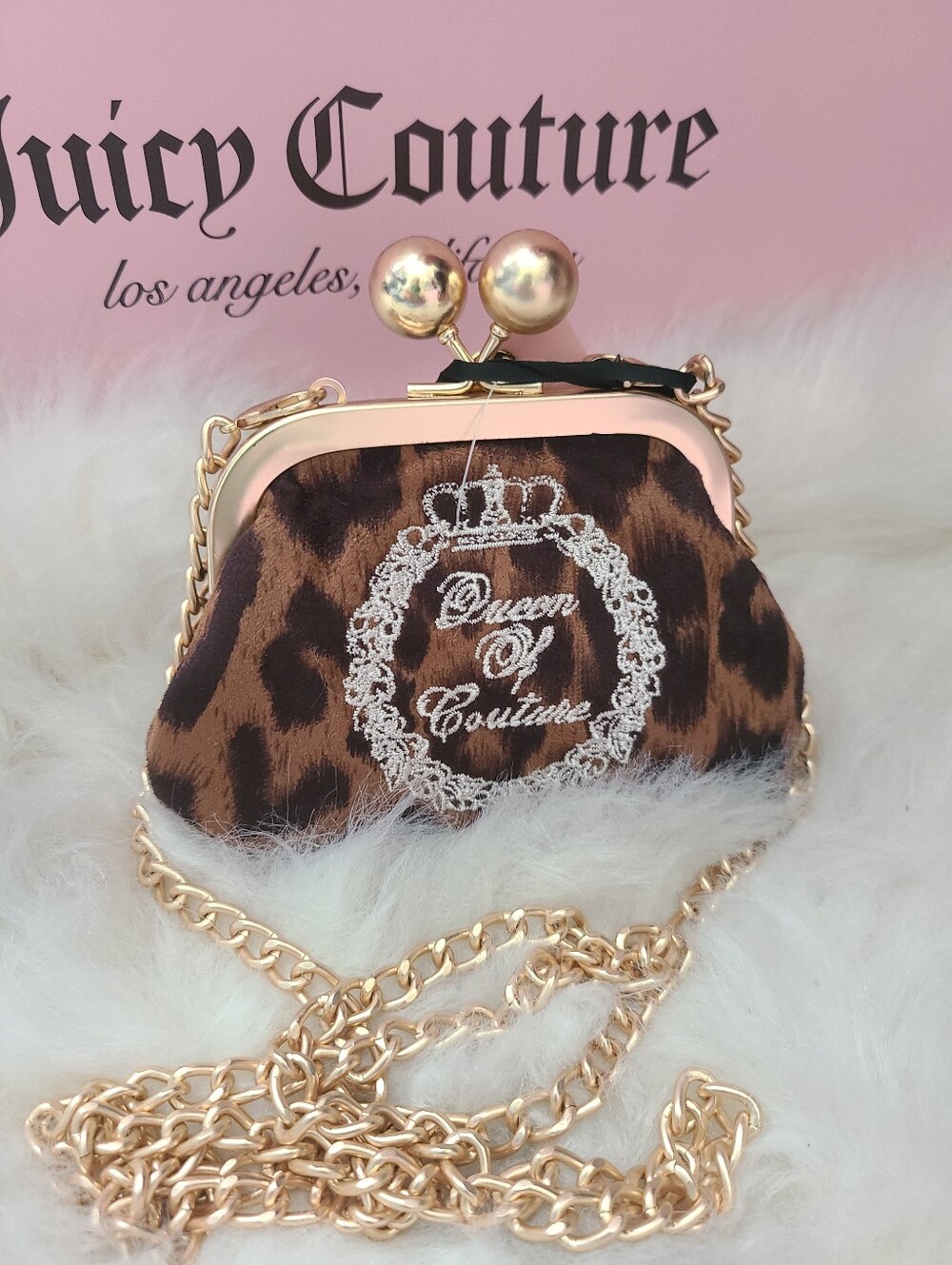 Juicy Couture Brown and Black Leopard Mini Crossbody